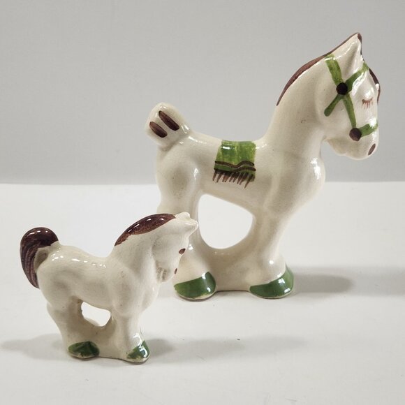 Vintage 1940s Rio Hondo Pottery Horse Figurines Set of 2 - Picture 3 of 11